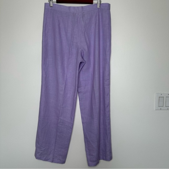 Wide Leg Pants Teatro Dei Sogni Linen Lavender Size 14 - Picture 3 of 12